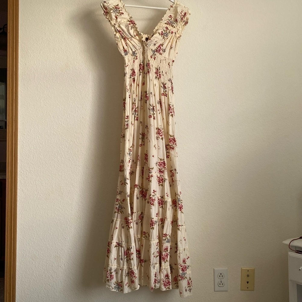 AMAYA Romantic Long Floral Cotton Dress S/M - Picture 7 of 16